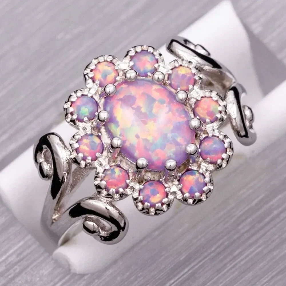 Purple Fire Opal Ring